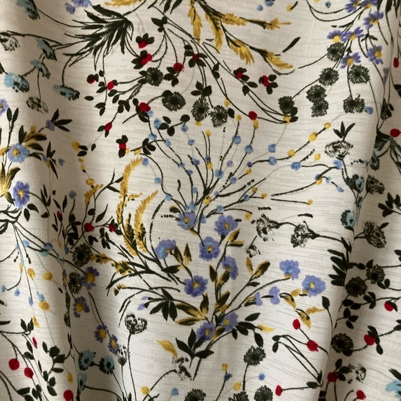 Lazy Sundays White Floral Print Tie Front Top S - Picture 5 of 6